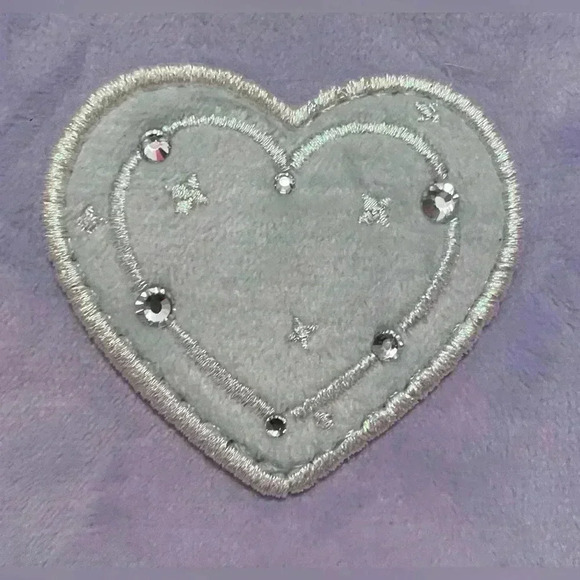 NWT Stoney Clover Lane Purple Velvet Ruffle Galaxy Mini Pouch Heart Patch - Picture 2 of 5